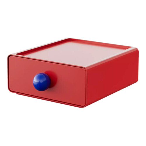 Large Red Plastic Stackable Storage Drawer 20x20x7.5cm 1