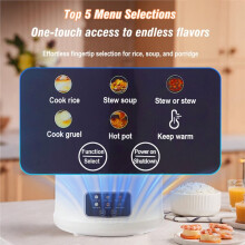 Cuiseur à Riz à Micro-Pression de 1,8 L pour 1 à 2 Personnes, Multifonction pour Mijoteuse, Porridge, Soupe, Cuiseur à Riz Électrique avec Prise