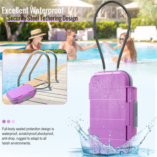 Portable Safe Box with Code, Combination Security Case Lock Box Waterproof Anti-Theft for Home, Office, Hotel, Cars 2