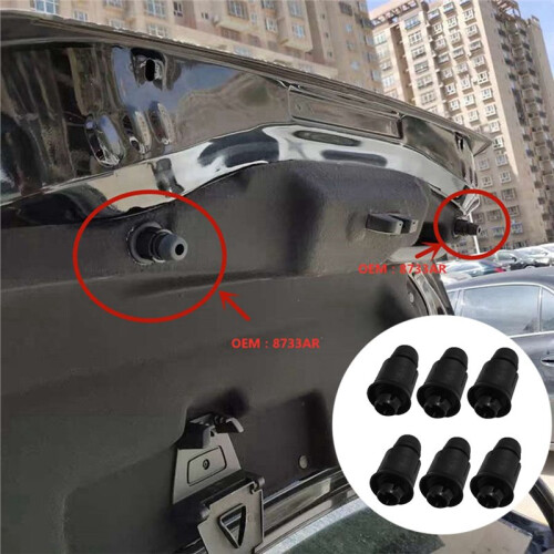 6pcs Trunk Bonnet Rubber Pier Adjustable Stop Bonnet Buffer Block 8733AR 7908Y6 for  508 Tail Gate Block Limit 1
