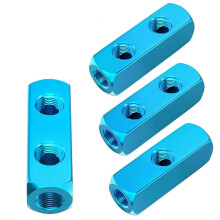 4Pcs Aluminum Air Compressor Manifold, 2-Way 5-Port Distribution Block Splitter with 1/4"