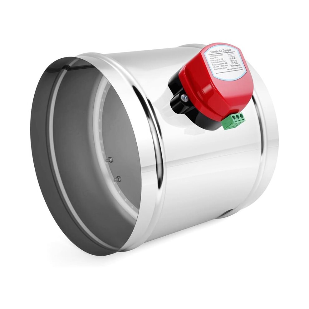 8" Motorized Duct Damper,Adjustable Volume Damper, Backdraft Damper Airflow Control For Hvac Ventilation System,Ac 24V 6031265220890