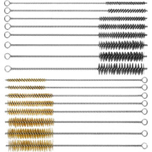 16Pcs Tube Cleaning Brush,Brass Stainless Steel Engine Cleaning Brushes,12inch Round Wire Pipe Cleaner for Deep Pipes