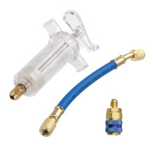 Quick Coupler 30ml 1oz Recharge Hose Car Air Conditioning Refrigerant Injector AC Coolant Charging Set 1/4in SAE Adapter
