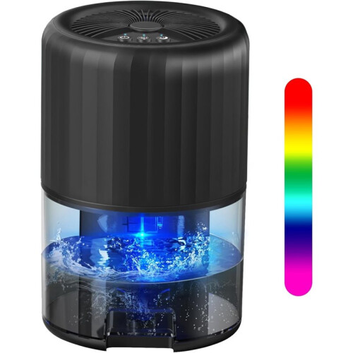 Dehumidifiers for Home, for Bedroom with Auto Defrost Function,2200ML Capacity Quiet Small Dehumidifier Eu Plug Black