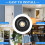 Round Doorbell Push Button, Metal Black Wired Lighted  LED Doorbell Button Replacement Solid Iron Door Bell Warm White 6