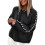 Damen Oversize-Pullover mit Kontrastnähten, Rundhalsausschnitt, Zopfmuster, Pullover Schwarz XL 1