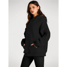 Womens Oversized Hoodies Fleece Sweatshirts Fall Fashion Pullover Sweaters Winter Clothes Black S