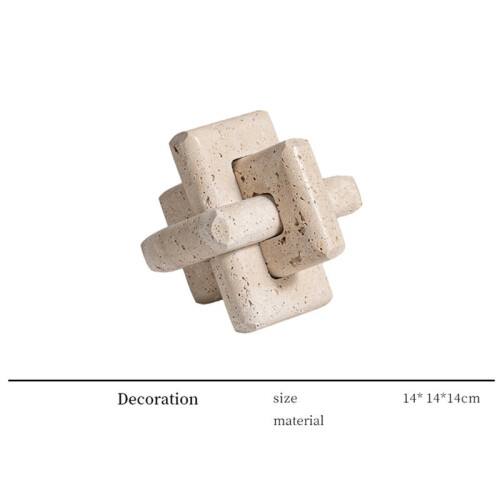 3-Link Knot Travertine Decor, Coffee Table Decor, Book Shelf Entry Table Decoration,Interlocking  Ornament 1