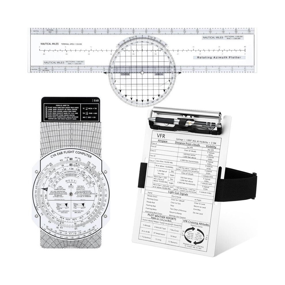 Aviation Tools Kit E6b Flight Computer Calculator Aviation Aluminum Kneeboard Essential Accessories Gifts 6132286791007