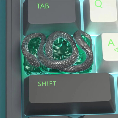 Green Snake Theme Mechanical Keyboard Resin Keycap 1.75u Keycap DIY Personalized Light-Transmitting Keycap Keyboard 2