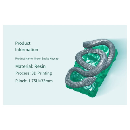 Green Snake Theme Mechanical Keyboard Resin Keycap 1.75u Keycap DIY Personalized Light-Transmitting Keycap Keyboard 1