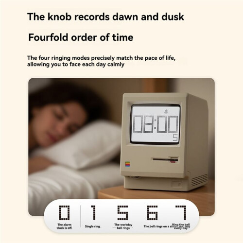 Maclock Retro Clock Creativity Clock Artifact with Magnetic Night Light Desktop Decor Computer Keyboard Accessories 1