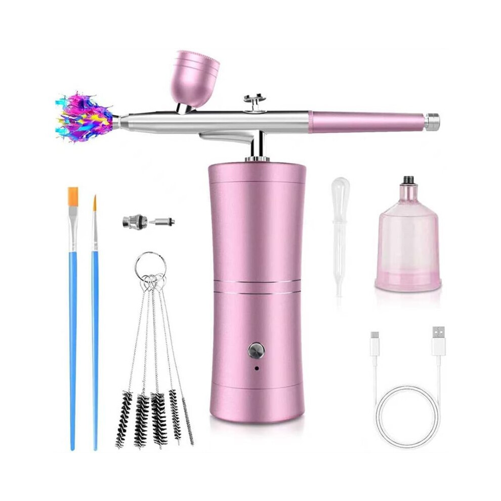 Air Brush Painting Set: Airbrush for Nails W/ 32 Psi Compressor, Rechargeable, 0.3mm Non-Clogging Nozzle for Makeup B