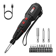 Tournevis Électrique Sans Fil, Kit de Tournevis Rechargeable avec 13 Embouts, 3 Réglages de Couple, Batterie 1600 MAh et Voyants LED