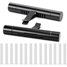 2-Pack Etherische Olie Diffusers voor in de Auto met 15 Navulstokjes, Luchtverfrisser met Ventilatieclip voor in de Auto, Aroma-Geurverspreider