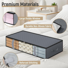 4-Teiliges Aufbewahrungsset für Unter das Bett - Organizer für Kleidung, Decken und Schuhe mit Griffen