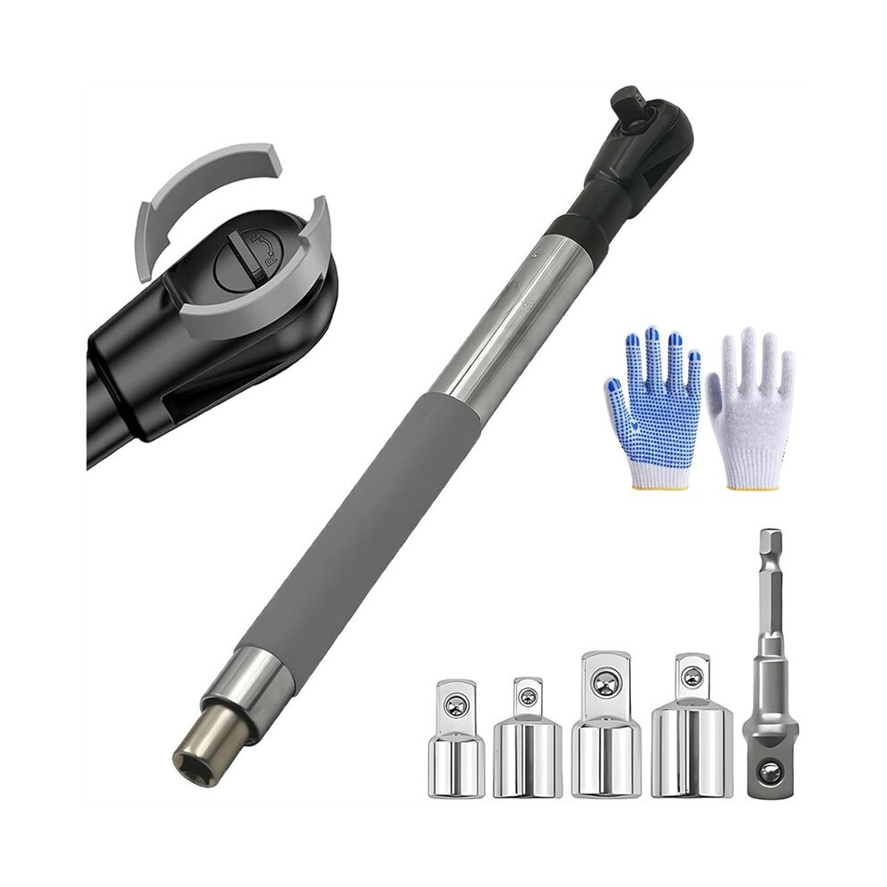 Ratcheting Extension, Extension Ratchet,High Torque Offset Extension Wrench, 1/2" Offset Extension Wrench Multi-Function 4711184263353