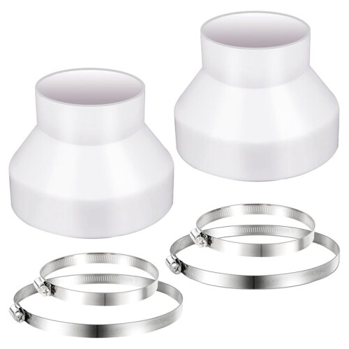 Conjunto de 2 Adaptadores Redutores de Duto de 6 para 4 Polegadas, Redutor/Aumentador de Duto de Ar com Abraçadeiras, Conector de Tubo de Ar