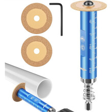Inside Pipe Cutter,2-1/2"Cutting Depth 1/4" Hex Shank,1.34" Diameter Plumbing Tool for PVC,for Drill and Impact Driver B