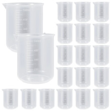 20 Pack Plastic Beakers 500 Ml Graduations, 17oz Transparent Measuring Cup, Epoxy Mixing Cups, for Liquid Measuring