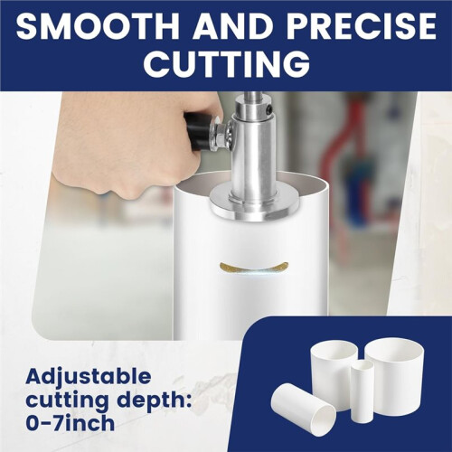 Inside Pipe Cutter for PVC Pipe, Inside Pvc Pipe Cutte, PVC Pipe Cutter Tool Set with Adjustable Depth Gauge for Plastic 1