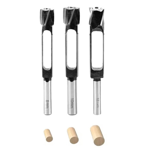 Deep Plug Cutter Drill Bit Set Carbon Steel 56mm Cutting Depth Kit for Precision-Woodworking