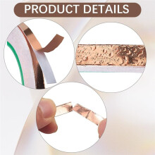 3 Roll Thin Copper Tape Copper Foil Tape Tool with 2Pcs Plastic Scraper 0.24Inch X 65.6 Feet for Guitar Glass Foiler DIY