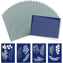 Set met 24 Vellen Cyanotypiepapier, Zonafdrukpapier met 20 Vellen en Afdrukframe, Geactiveerde Zonafdrukset voor Volwassenen