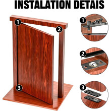 Bookcase Door Heavy Duty Hardware,360 Rotation Concealed Hardware, Thickened Alloy Steel Pivot Hinge Kit for Bookshelf