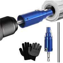 Broken Pipe & Valve Extractor Tool with Assist Rod, Glove for Electric Drill (1/2" 3/4" 1")