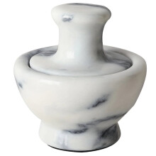 Lichte Luxe Knoflookstamper van Natuurlijk Marmer, Handmatige Pepermolen, Stamper, Stamperpot, Keukenset met Barbenodigdheden, Wit