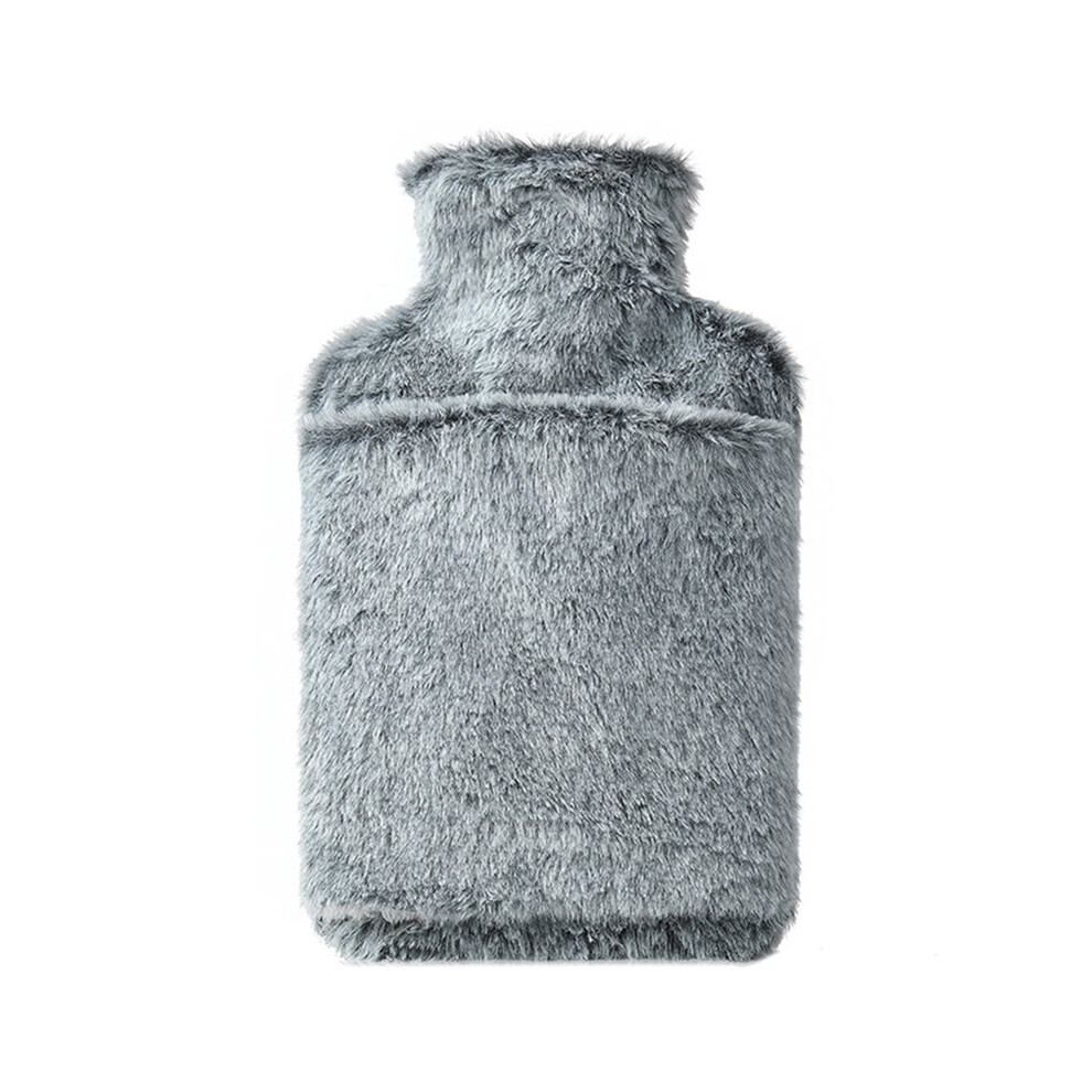Luxurious 2L Hot Water Bottle with Plush Faux Fur Cover for  Comfort and Warmth