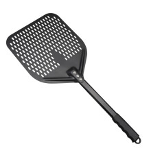 Pala de Pizza de Metal de 30 cm, Perforada, Antideslizante, Herramienta Profesional para Horno, Ideal para Restaurantes, Hogar y Cocina.