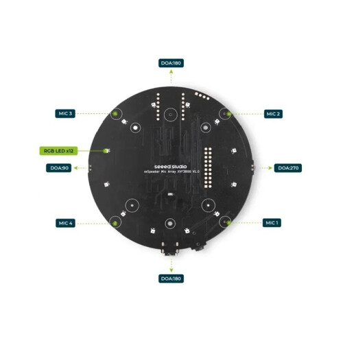 ReSpeaker Series Mic Array USB Mic Array Based  XMOS XVF3800 , AI-Powered 4-Mic Array with Case for Clear Voice 2
