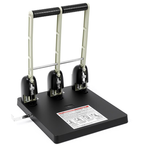 Professional 3-Hole Punch, 150 Sheet Capacity, Ergonomic Handle, Replaceable Cutter, Large Tray 1