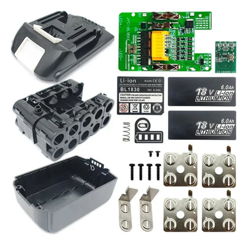 BL1830 Lithium Battery Case BMS PCBA Balance Charging Protection Board Shell Box for  18V BL1860B LED Indicator