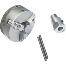 Conjunto de Mandril para  Torno, Mandril de Três Garras Z011 com Extensão e Conjunto de Biela para Torno de Bancada, Máquina de Polimento e