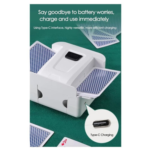 Rechargeable Automatic Card Shuffler Machine 1-2 Deck 2000mAH for Poker, Blackjack, and More 2