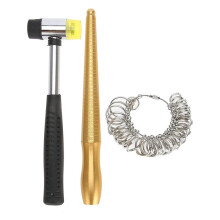 Medidor de Anillos con Mandril, Varilla Medidora de Dedo, Mango de Martillo, Herramienta para Hacer Joyas.
