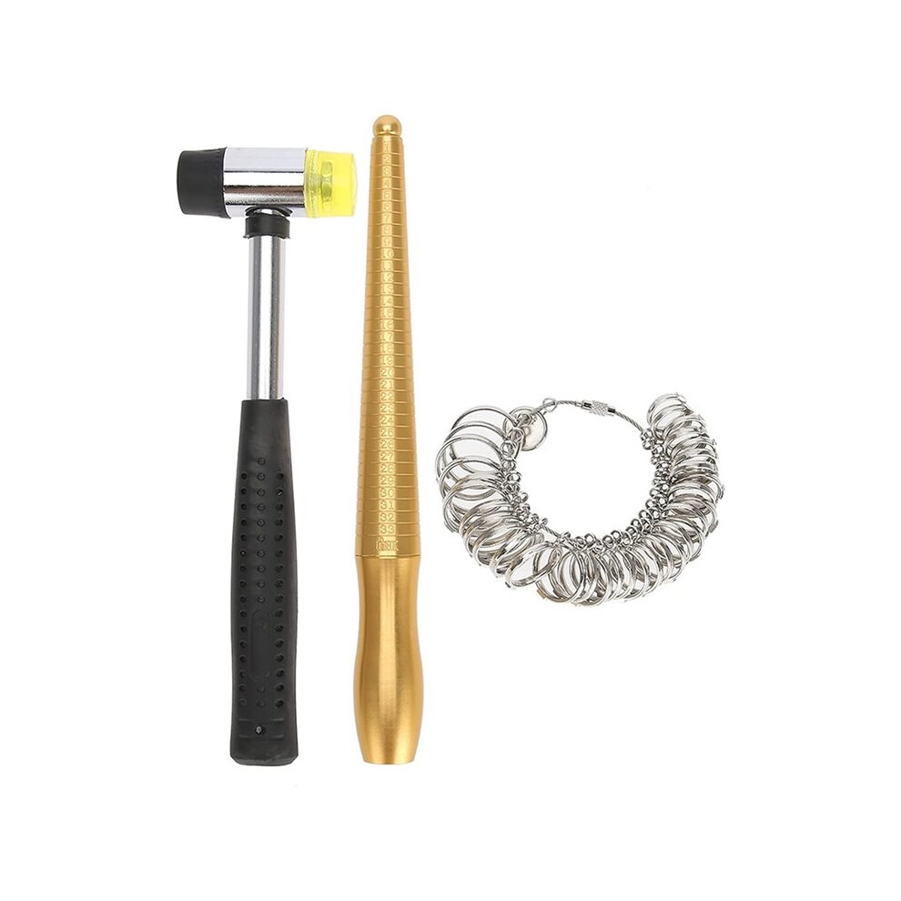 Ring Mandrel Sizer Finger Measuring Stick Handle Hammers Jewelry Tool For Jewelry Making 4711678225140