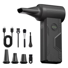 Spolverino Elettrico Senza Fili con Motore Brushless, Turboventilatore, Soffiatore di Polvere Regolabile A 4 Velocità per La Pulizia di PC, Laptop,