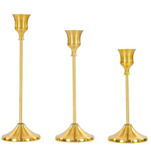 Elegant Metal Taper Candle Holders, Set of 3 - Perfect for Table Centerpieces and Wedding Decor