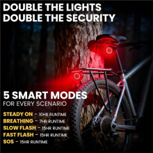 2 Pack Bike Tail Light , Bicycle Rear Light Rechargeable Bike Tail Light Waterproof Tail Light for Road Biking
