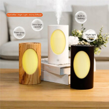 600ml Portable Aroma Diffuser with Colorful LED Lights Battery Rechargeable Wireless Air Humidifier for Bedroom Office B