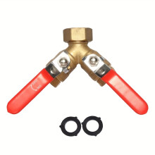 Hose Splitter 2 Way, Garden Hose Splitter with Long Handle, 2 Way Water Hose Splitter for Outdoor Faucets, Y Connector