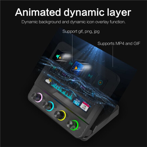 Mirabox Console de Visualisation N4 Pro Stream Deck, Clavier de Bureau Personnalisable avec Boutons RVB et Barre Tactile