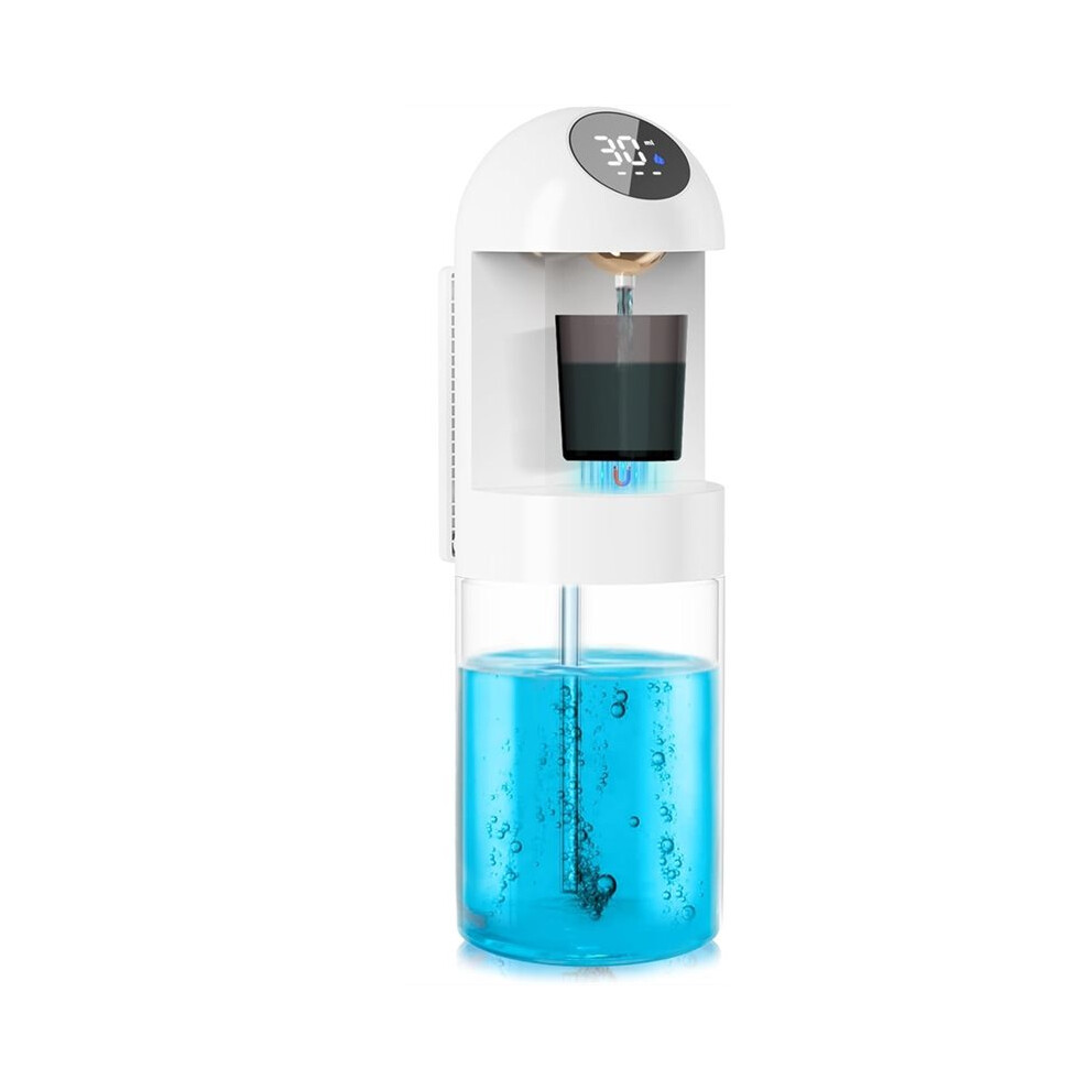 White Automatic Mouthwash Dispenser For Bathroom, 20.29 Oz Dispensers With Magnetic Cups,Wall Mounted Dispenser