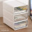 Desktop Transparent Storage Box with Drawer Office Document Storage Sundries Holder Stationery Stackable Desktop 6