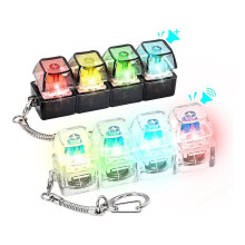 2 Pcs Keyboard Fidget Toy, Loud & Silent Fidget Keychain with LED Lights, Stress Relief Clicker Fidget Keyboard